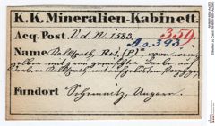 Etiketten zu Calcit (NHMW-MIN-As393)